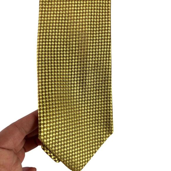 Ermenegildo Zegna Gold Tie - 100% Silk - Classic Textured Made In Italy - Picture 5 of 12
